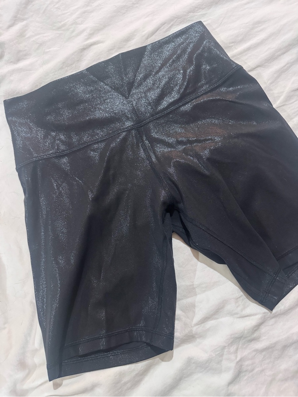 Lululemon Black Shimmer High-Waist Women’s Biker Shorts